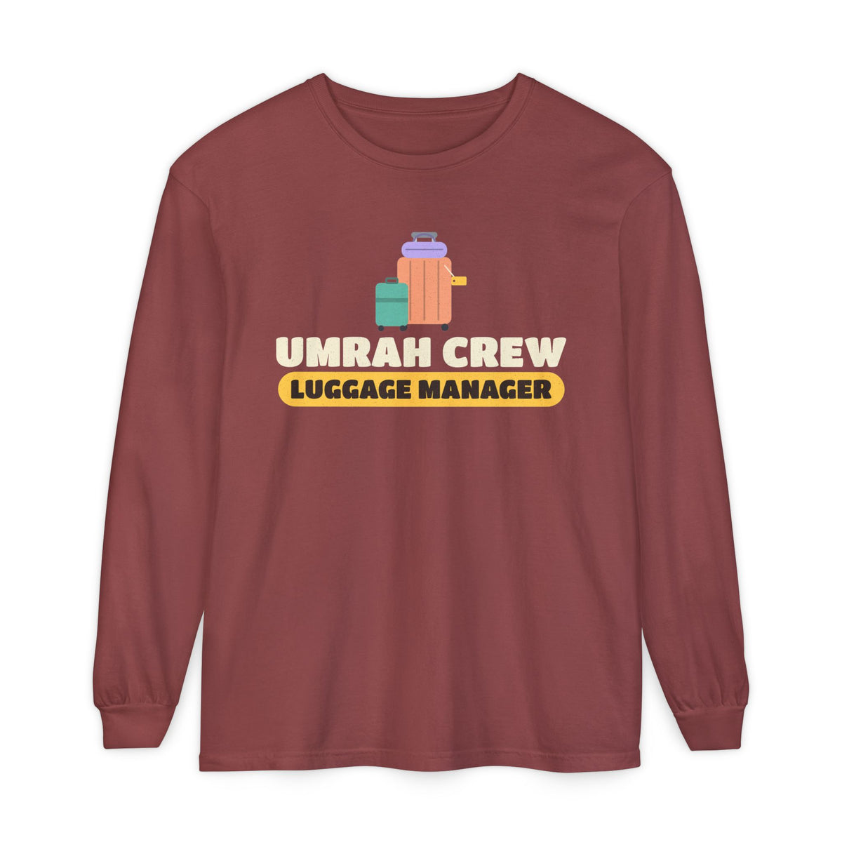 Umrah Crew Luggage Manager Islamic Long Sleeve Shirt | Suitcases Muslim Group Travel | AdabStars Islamic Apparel