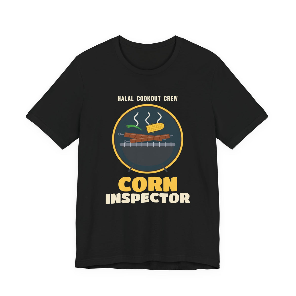 Corn Inspector Halal Cookout Islamic Unisex T-Shirt in Black – AdabStars