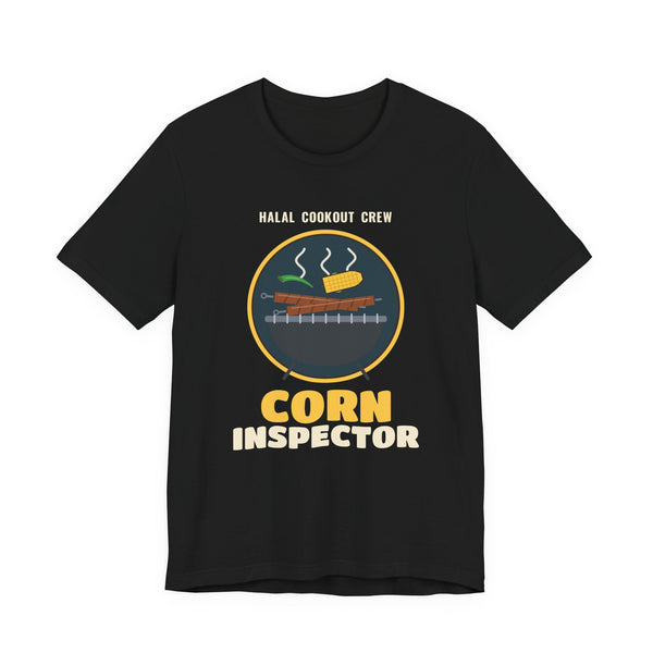 Corn Inspector Halal Cookout Islamic Unisex T-Shirt in Black – AdabStars