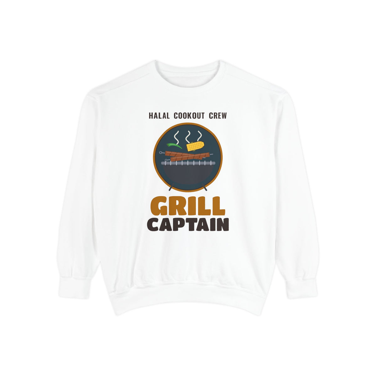 Grill Captain Halal Cookout Premium Sweatshirt in White – AdabStars