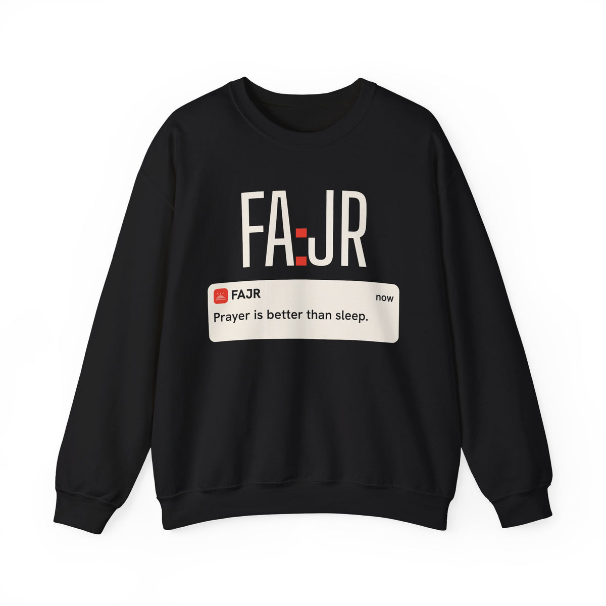 Prayer Is Better Than Sleep Islamic Crewneck Sweatshirt in Black – AdabStars
