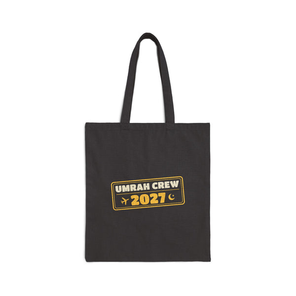 Umrah Crew 2027 Canvas Tote Bag in Black, one-sided print – AdabStars
