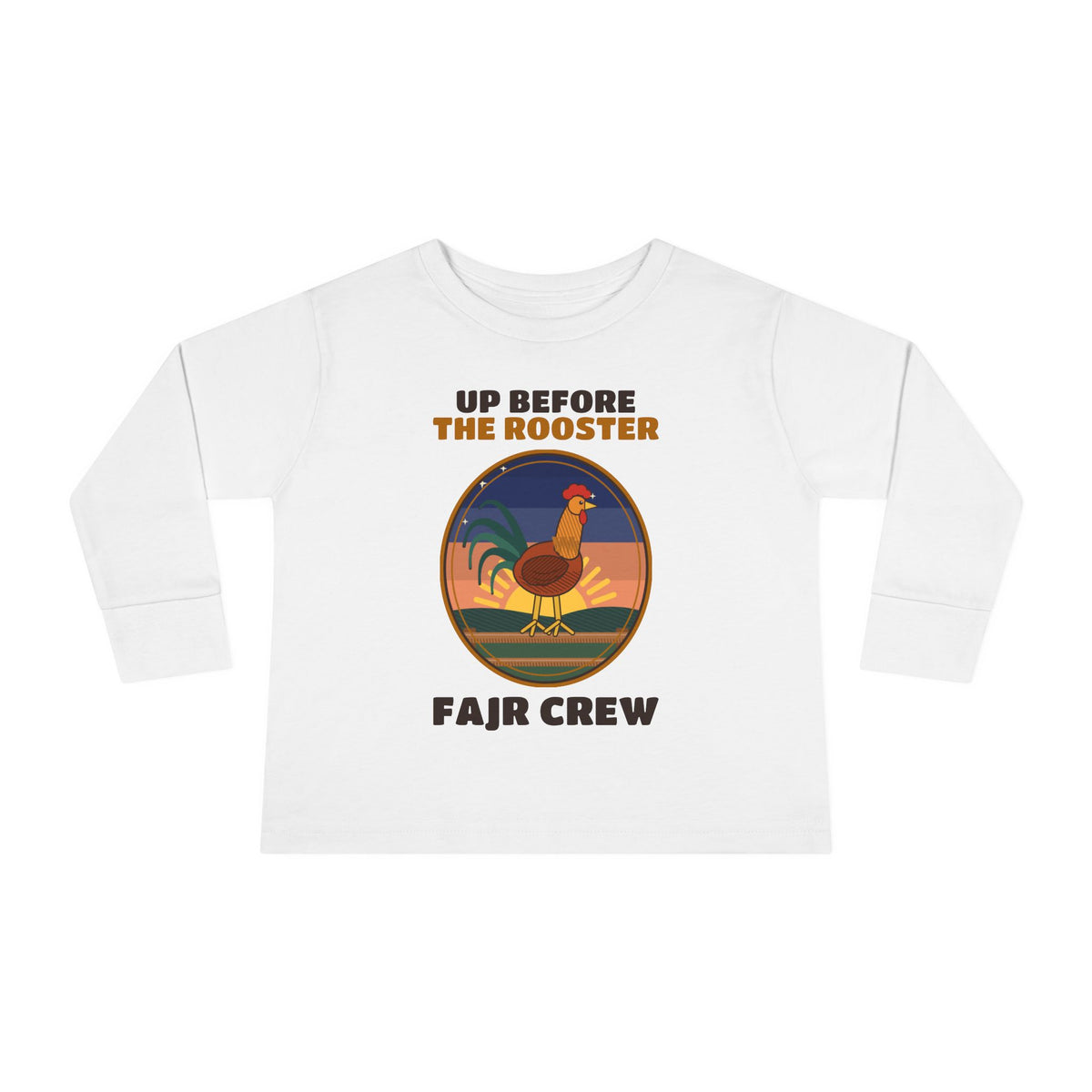 Up Before the Rooster Islamic Toddler Toddler Long Sleeve Shirt in White – AdabStars