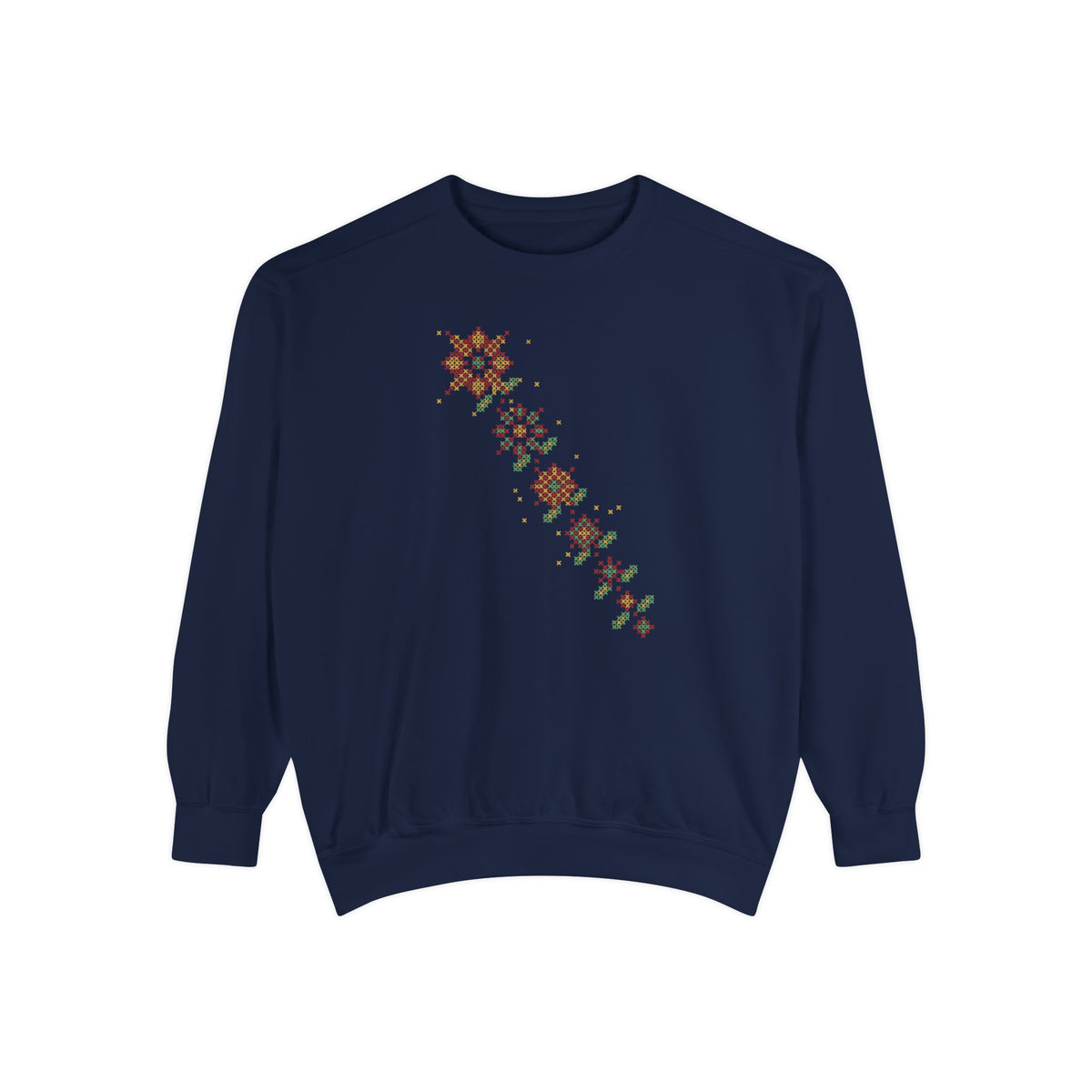 Tatreez Star Cascade Islamic Premium Sweatshirt in True Navy – AdabStars