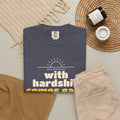 With Hardship Comes Ease Heavyweight Tee, Front Print | Surah Ash-Sharh Qur'an 94:5-6 Islamic Reminder | AdabStars