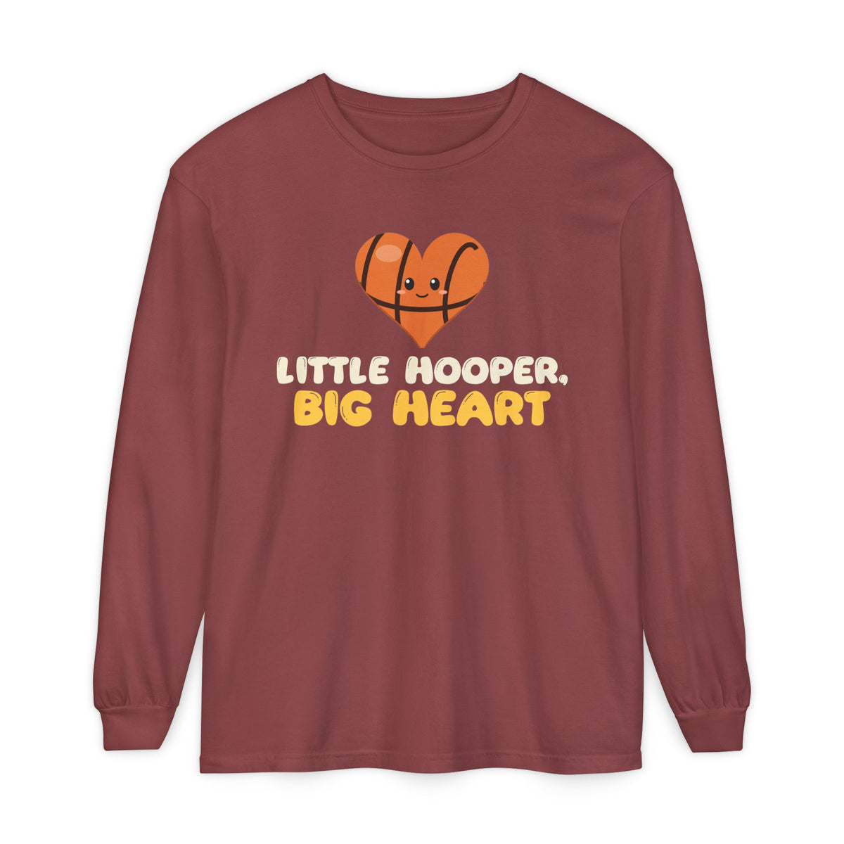 Little Hooper, Big Heart Muslim Long Sleeve Shirt | Kids Basketball Little Hooper Big Heart Ball Character | AdabStars Islamic Kids Apparel