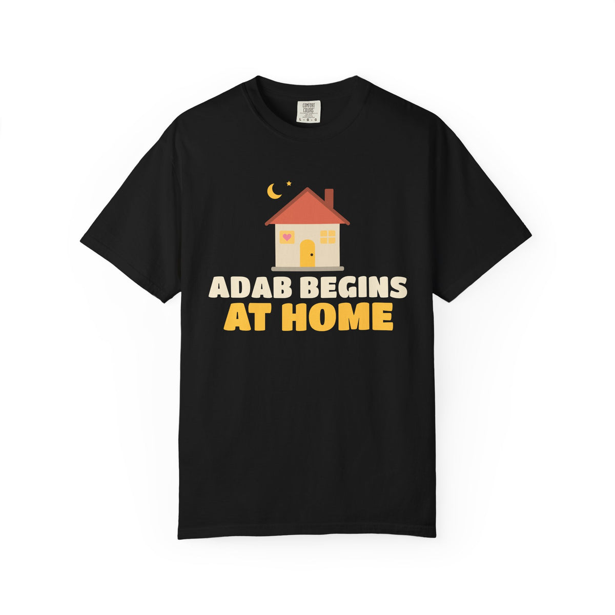 Adab Begins At Home Ramadan Heavyweight Tee | Muslim Family Manners Cozy House | AdabStars Islamic Apparel
