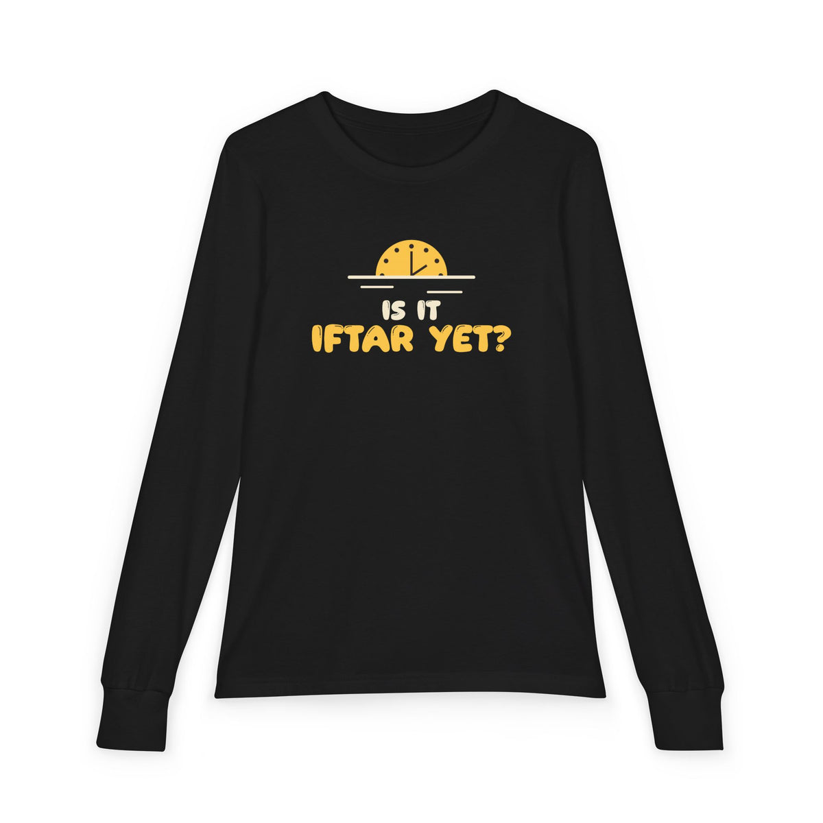 Is It Iftar Yet? Ramadan Kids Long Sleeve Shirt | Ramadan Kids Sunset Countdown Fasting | AdabStars Islamic Apparel