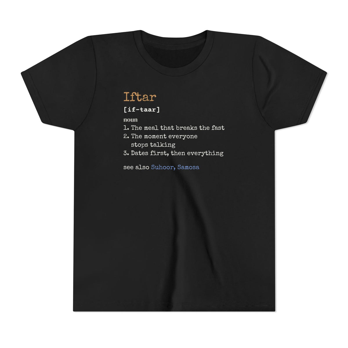 Iftar Definition Kids T-Shirt in Black – AdabStars