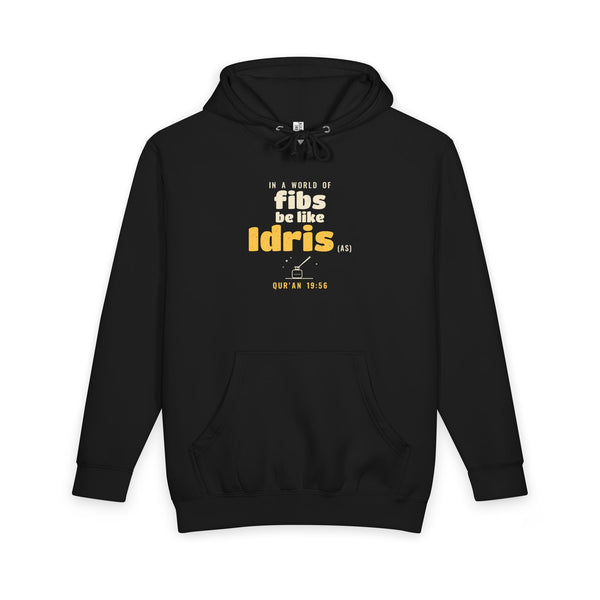 Be Like Idris (AS) Heavyweight Premium Heavyweight Hoodie in Black, front and back print – AdabStars