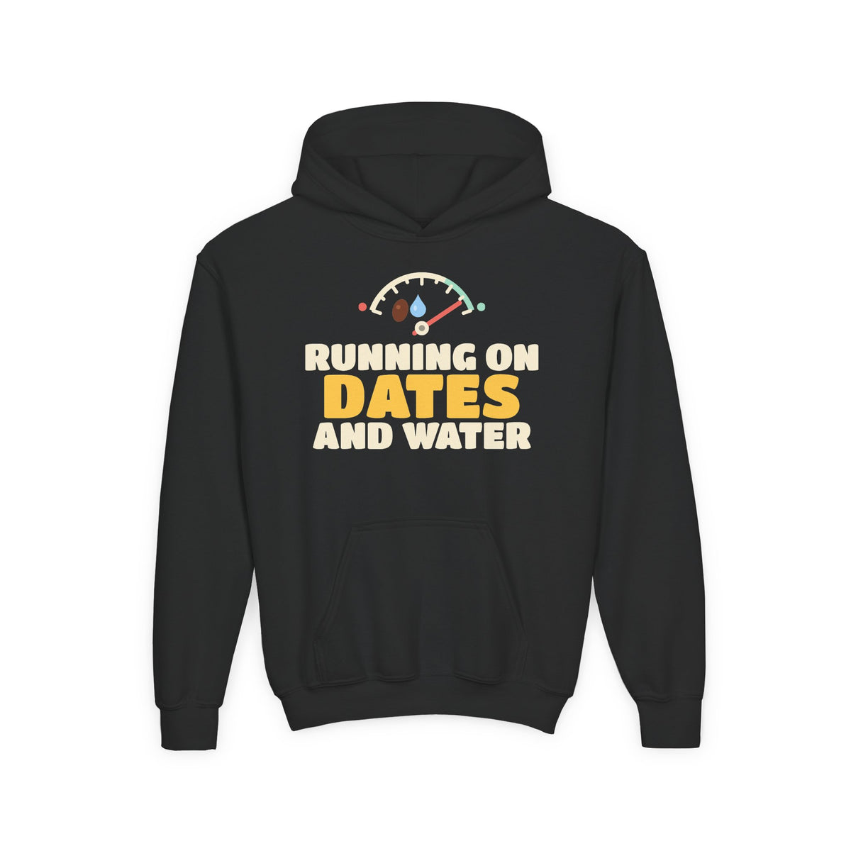 Running On Dates And Water Ramadan Kids Hoodie in Black – AdabStars