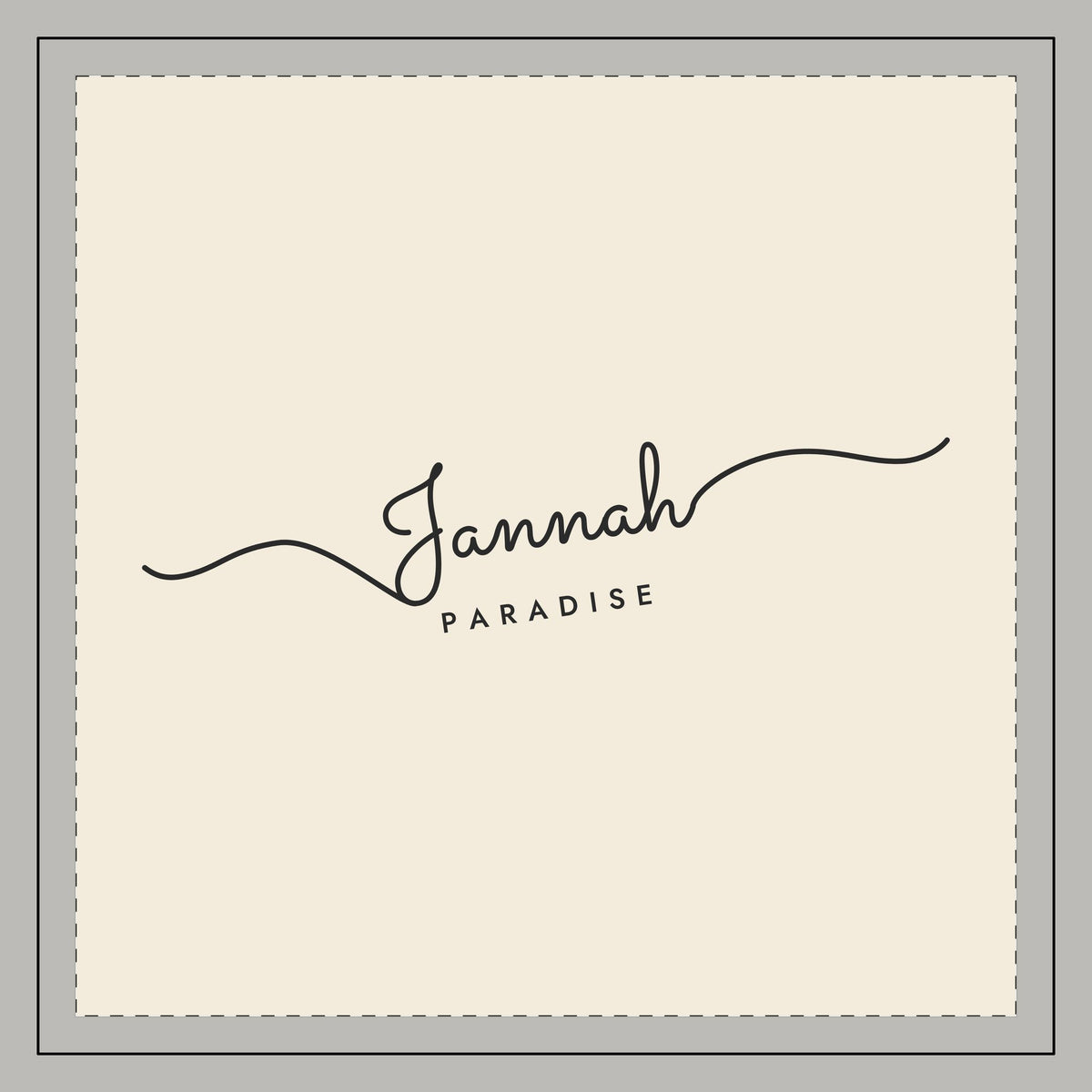 Jannah Fine Line Script Islamic Throw Pillow, printed on both sides – AdabStars