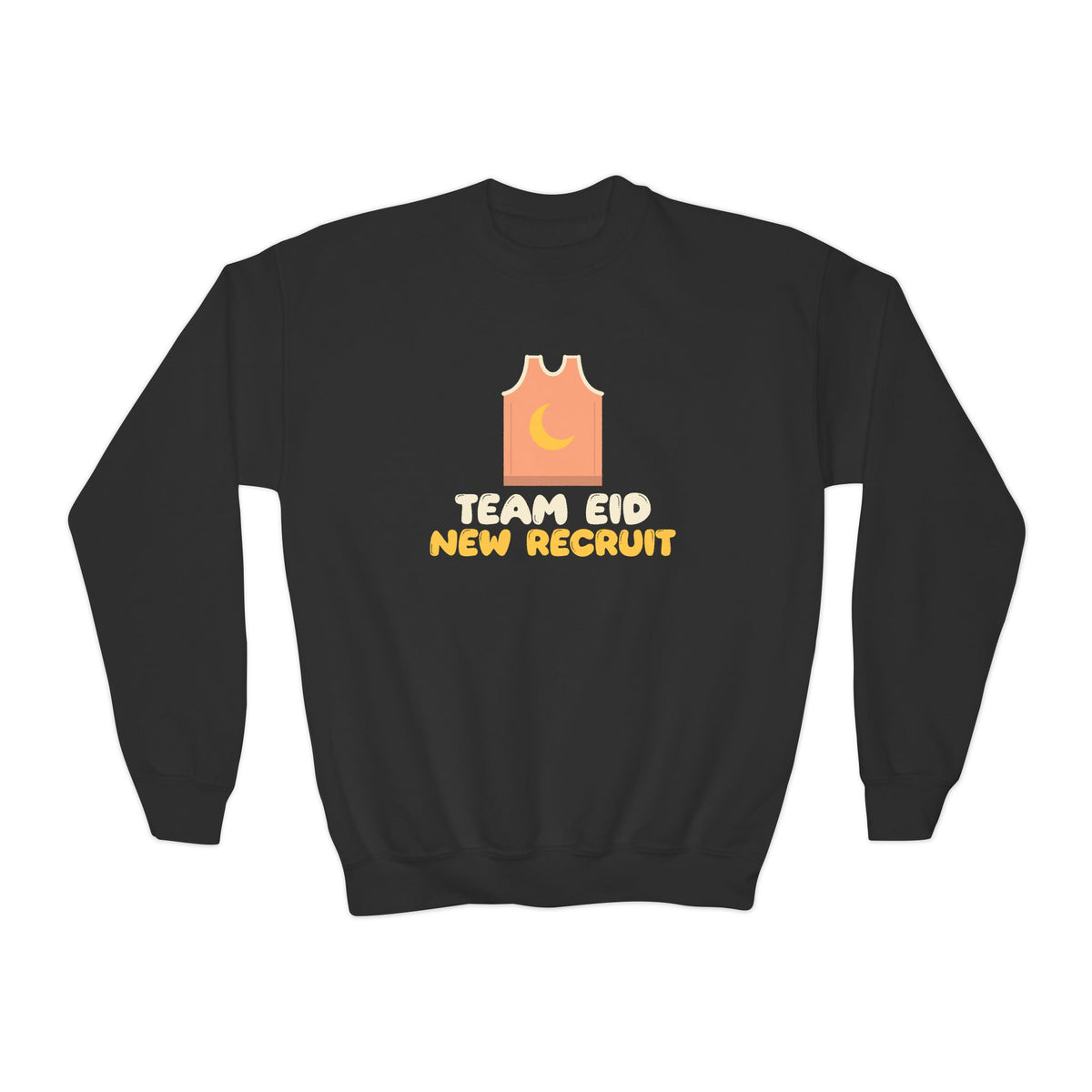 Team Eid New Recruit Kids Sweatshirt | Basketball Little Kids Peach Jersey | AdabStars Islamic Kids Apparel