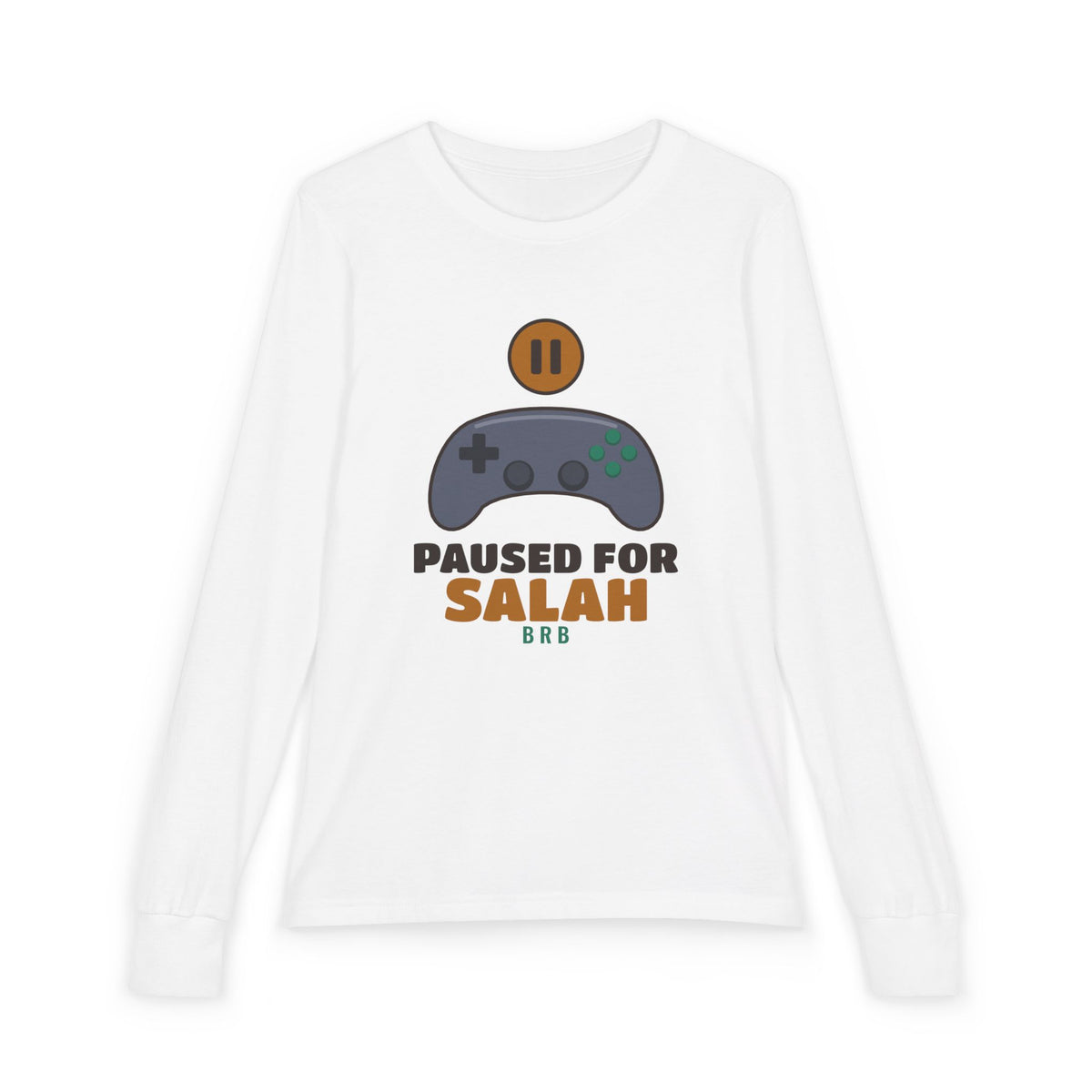 Paused for Salah Islamic Kids Kids Long Sleeve Shirt in White – AdabStars