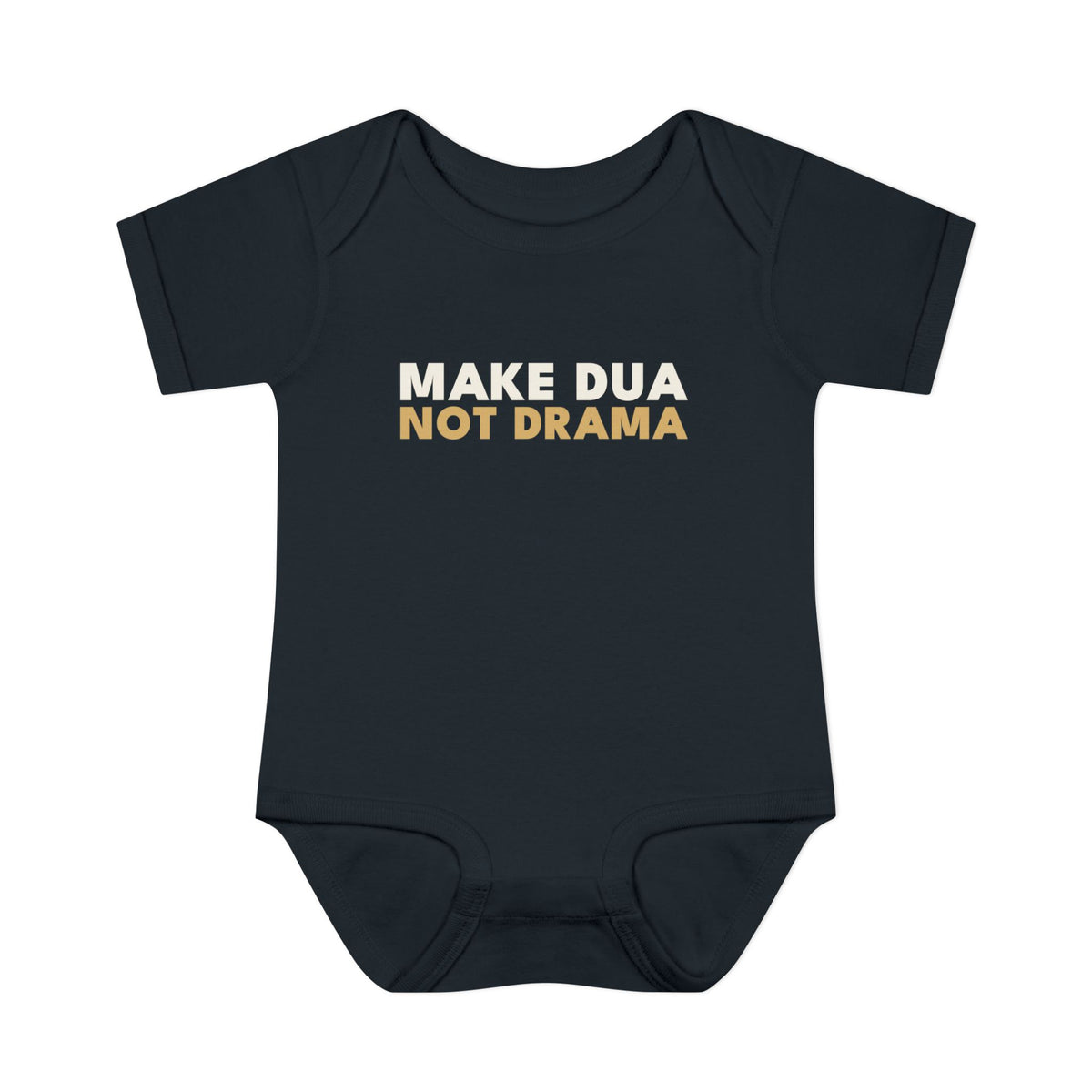 Make Dua, Not Drama Islamic Baby Bodysuit in Black – AdabStars