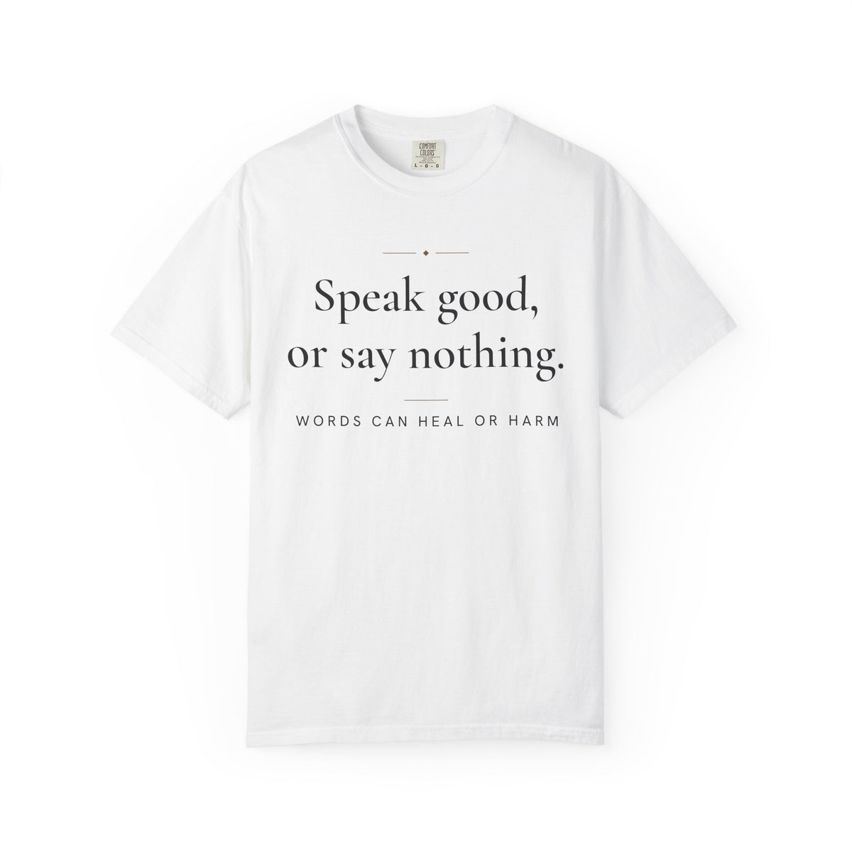 Speak good, or say nothing Islamic Heavyweight T-Shirt in White – AdabStars