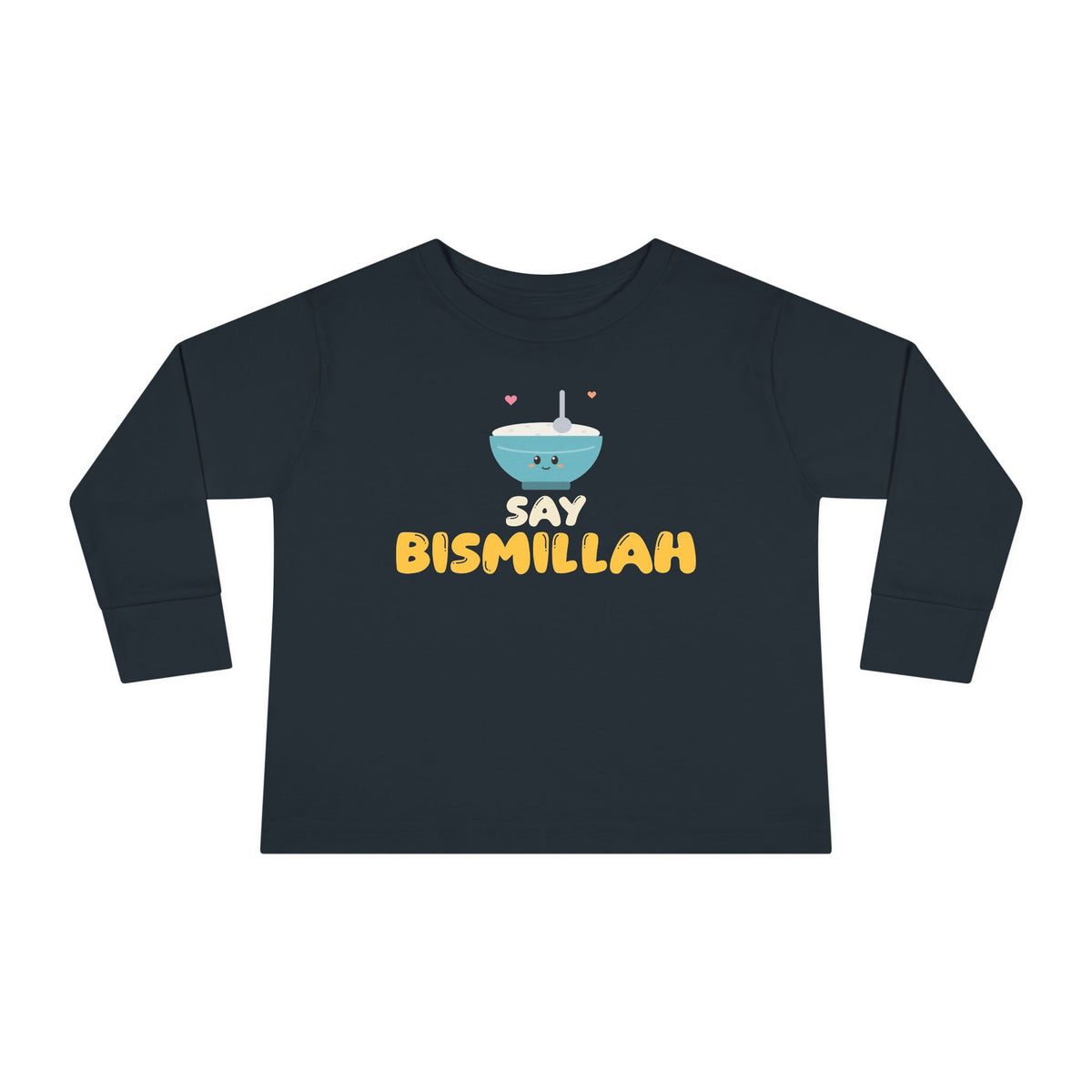 Say Bismillah Islamic Toddler Toddler Long Sleeve Shirt in Black – AdabStars