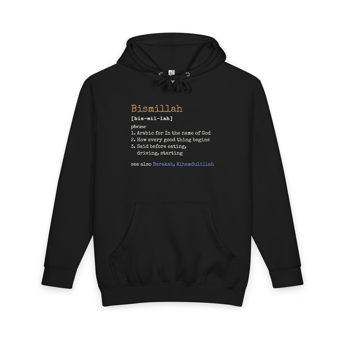 Bismillah Definition Premium Heavyweight Hoodie in Black – AdabStars