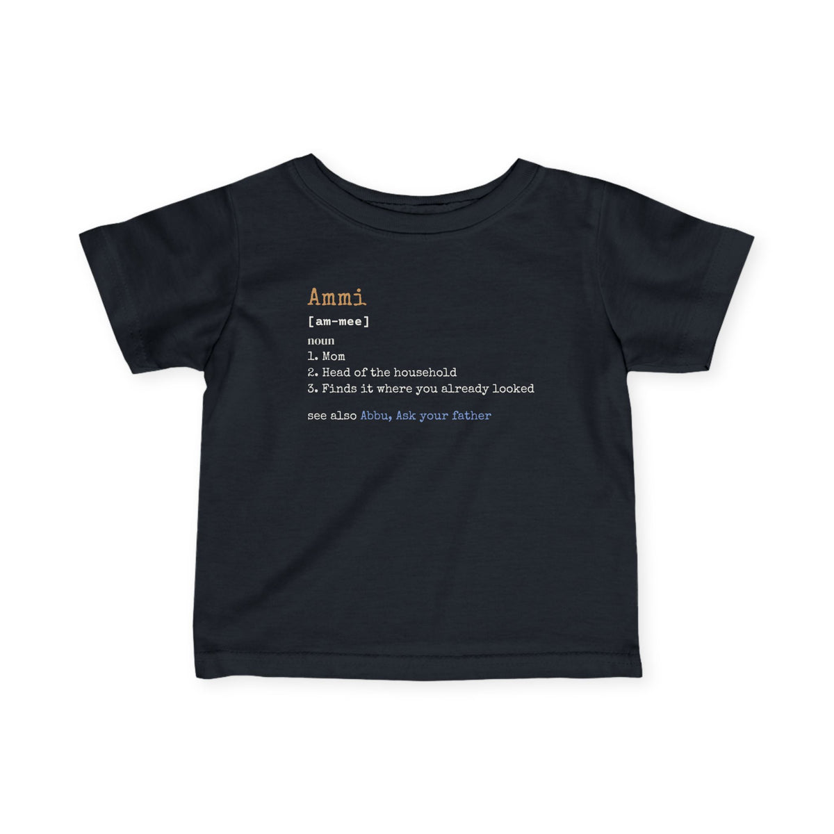 Ammi Definition Islamic Baby T-Shirt in Black – AdabStars
