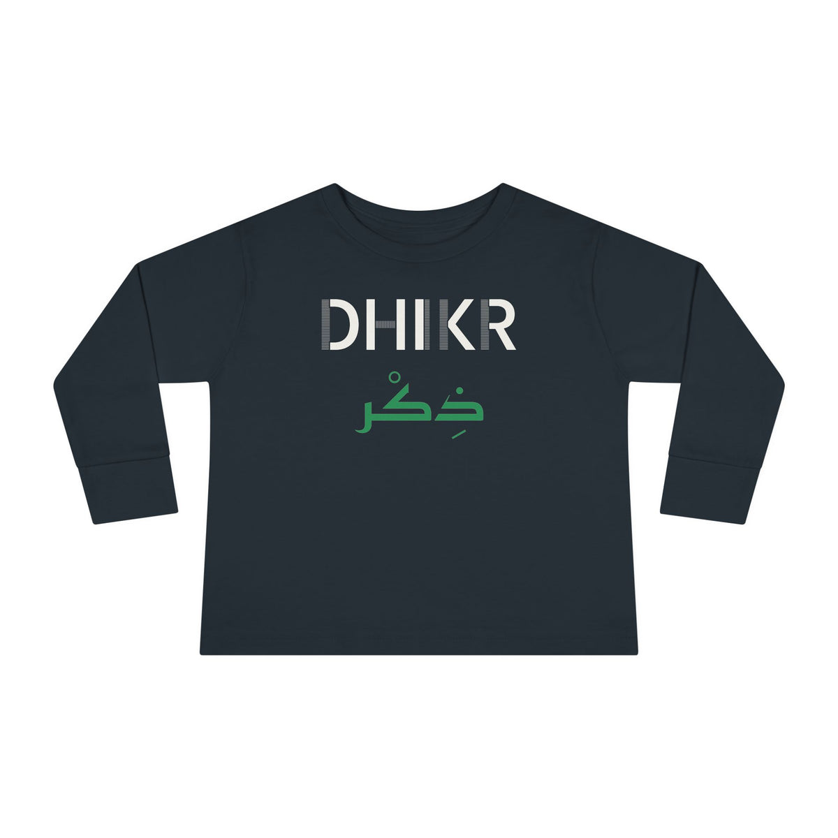 Dhikr Dual Language Islamic Toddler Toddler Long Sleeve Shirt in Black – AdabStars
