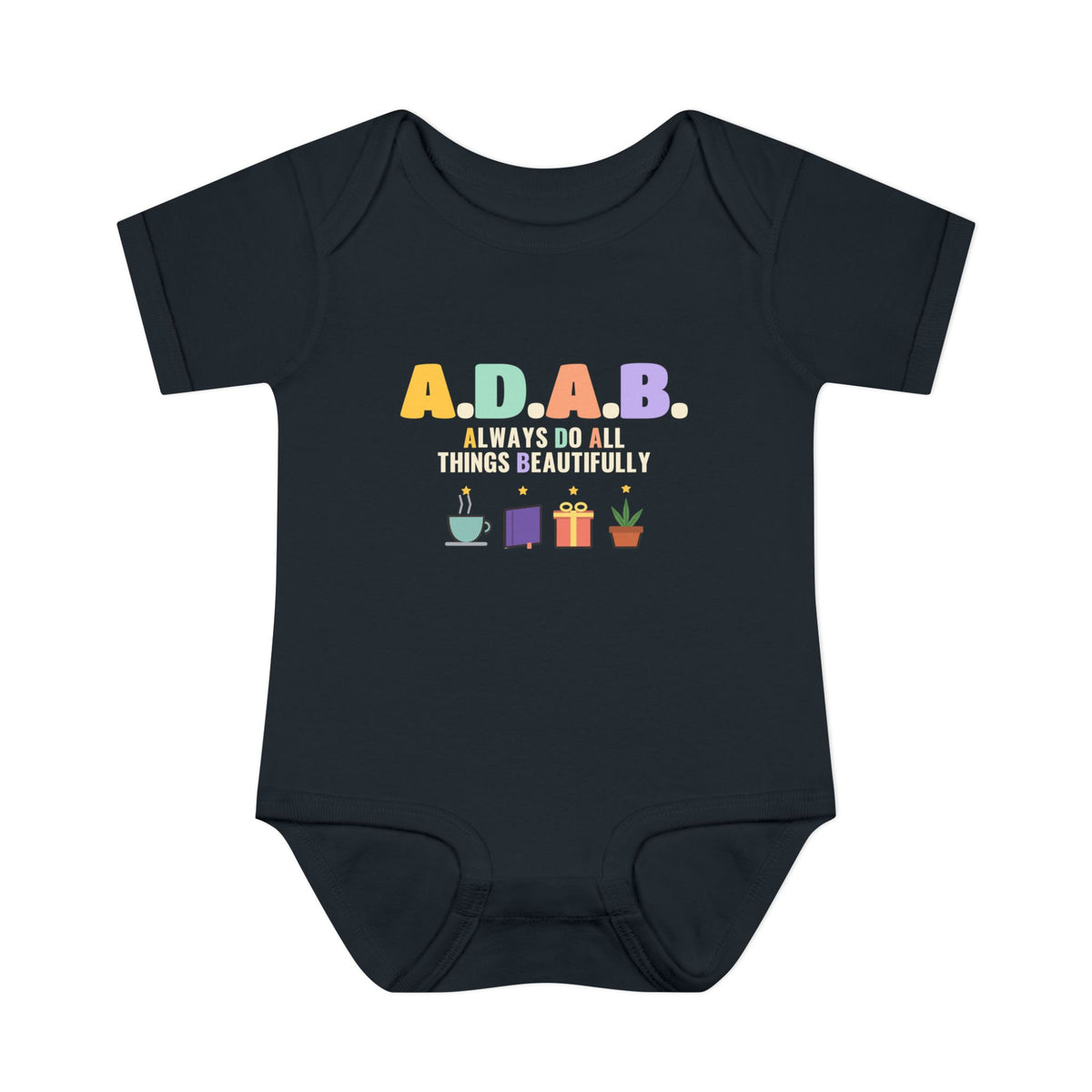 ADAB Always Do All Things Beautifully Baby Bodysuit in Black – AdabStars