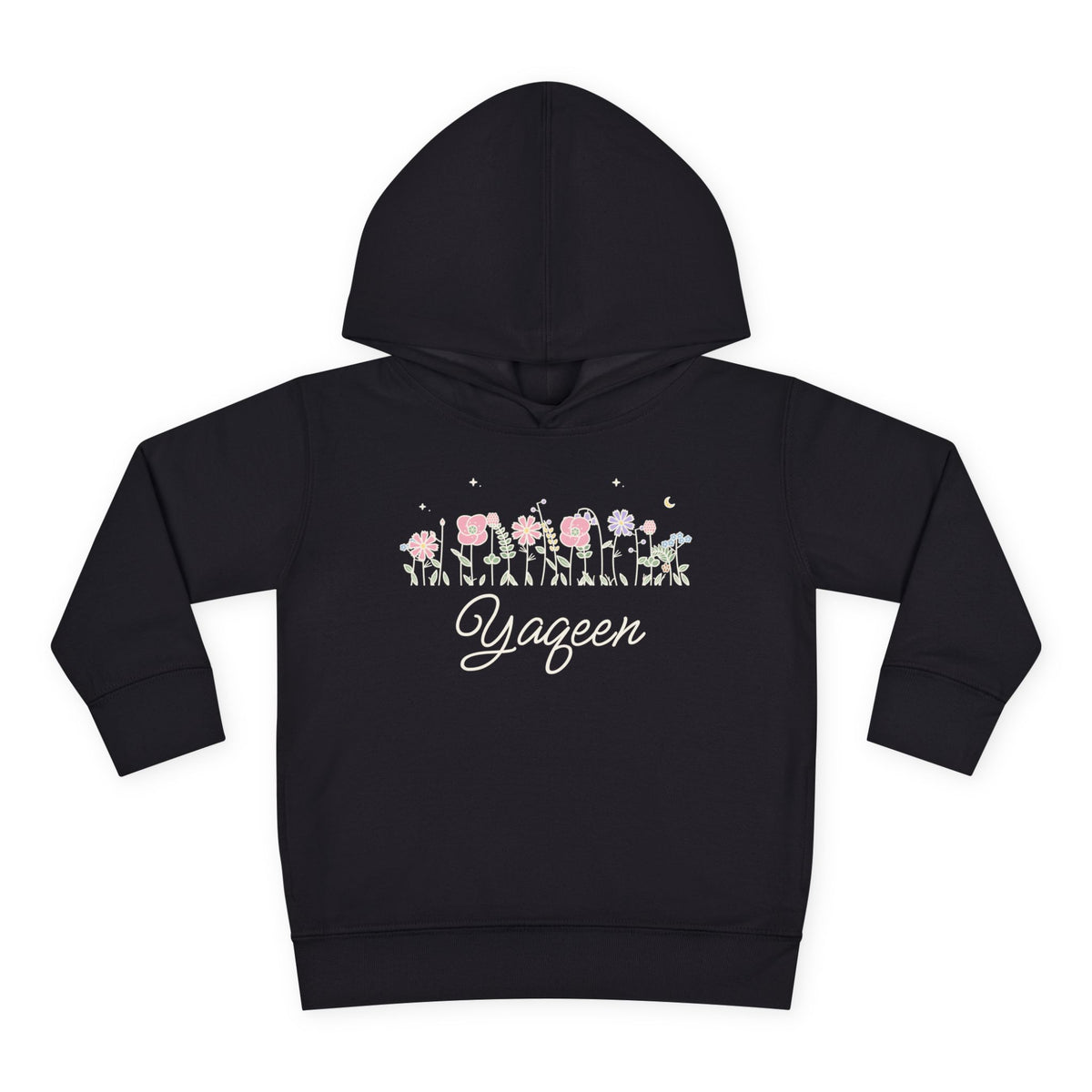 Yaqeen Meadow Flowers Islamic Toddler Hoodie in Black – AdabStars