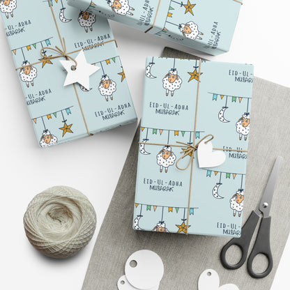 Wrapping Paper - Eid-Ul-Adha Mubarak with Sheep Crescent Moon and Star Gift Wrap Papers