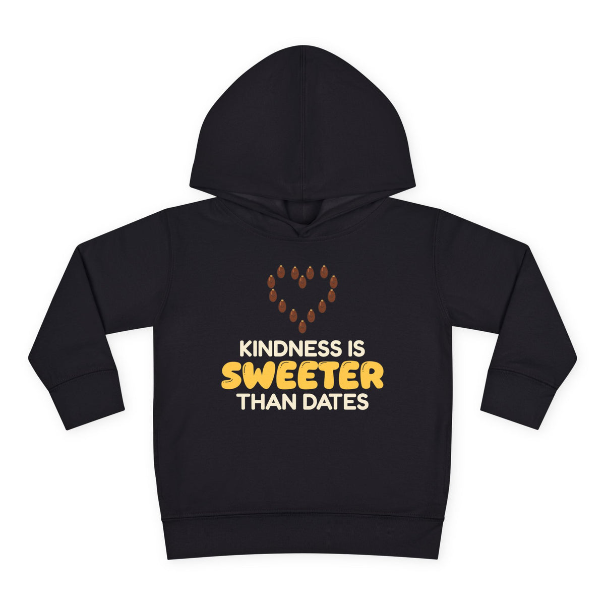 Kindness Is Sweeter Than Dates Ramadan Toddler Hoodie in Black – AdabStars