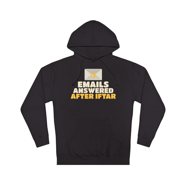 Emails Answered After Iftar Hoodie in Black – AdabStars