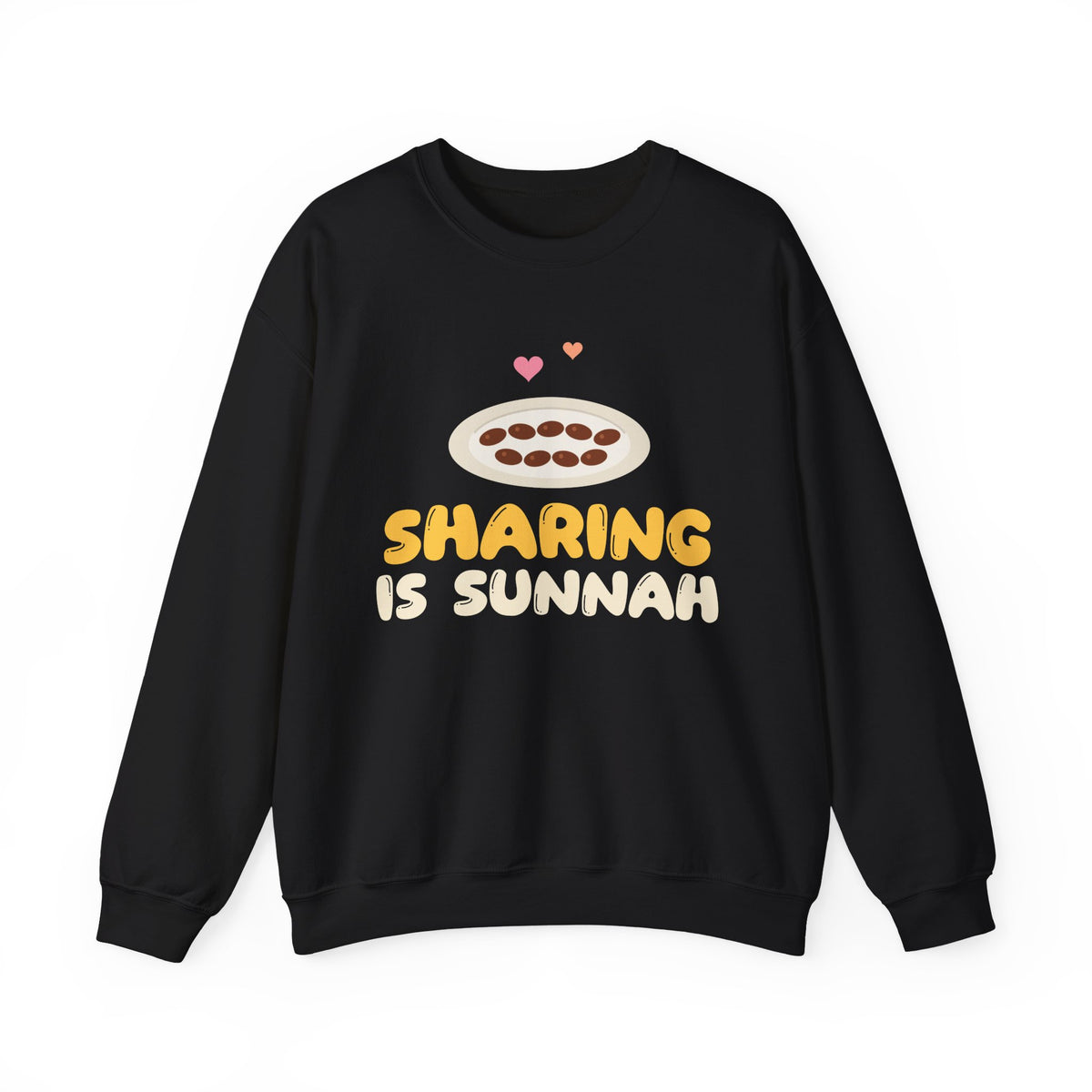 Sharing Is Sunnah Islamic Crewneck Sweatshirt in Black – AdabStars