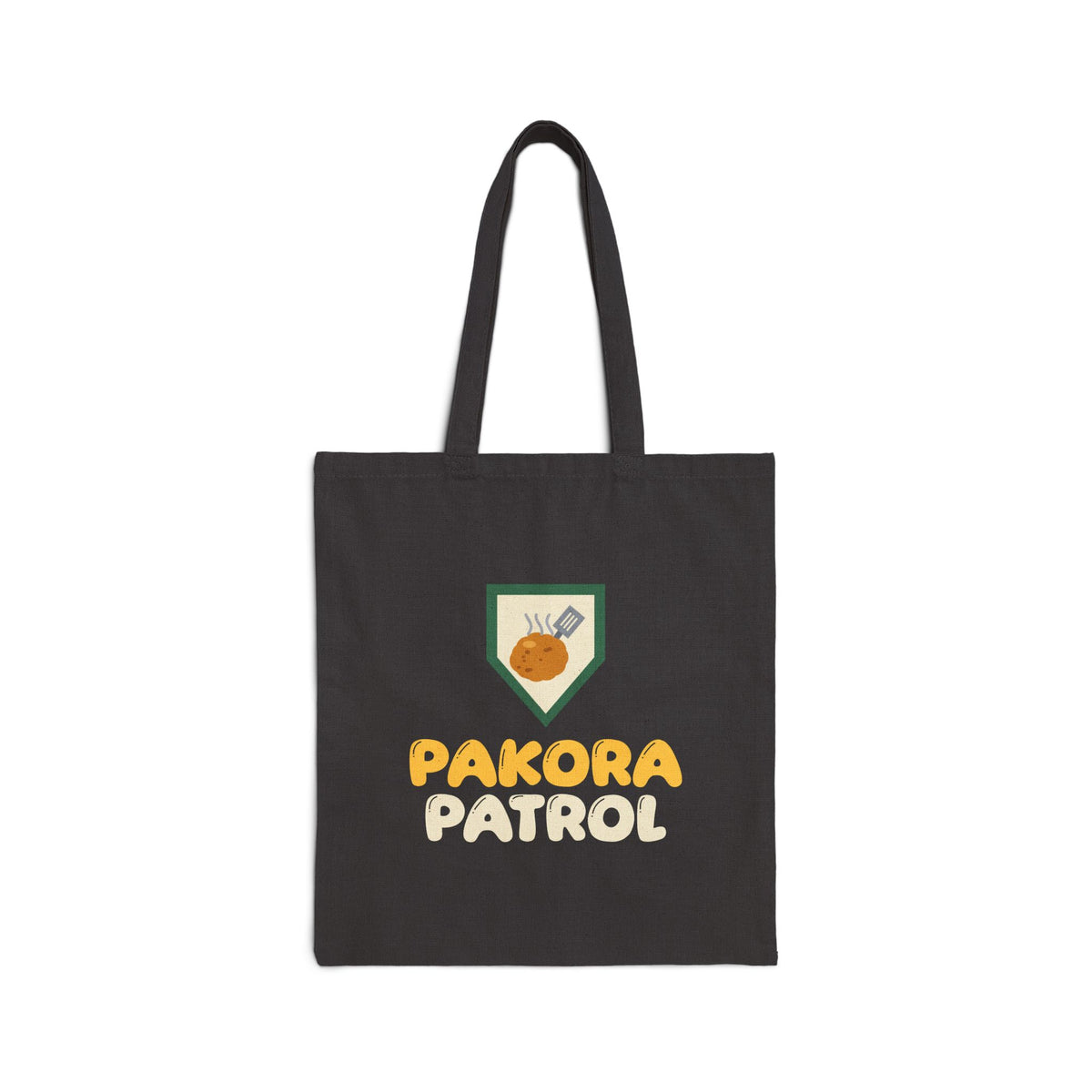 Pakora Patrol Canvas Tote Bag in Black, double-sided print – AdabStars
