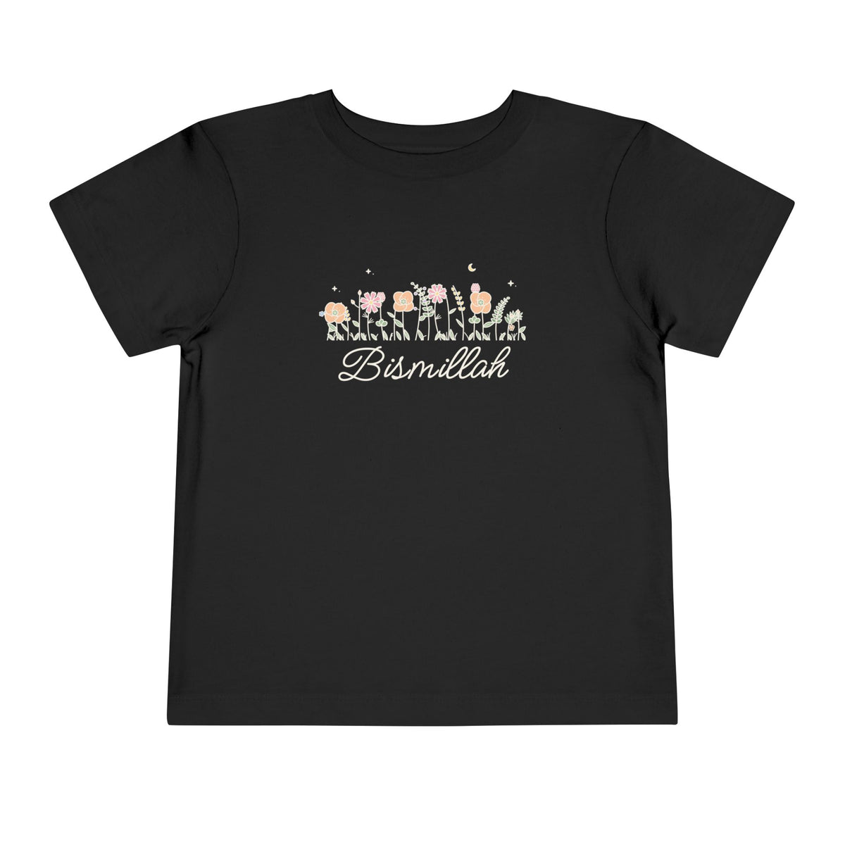 Bismillah Meadow Flowers Islamic Toddler T-Shirt in Black – AdabStars