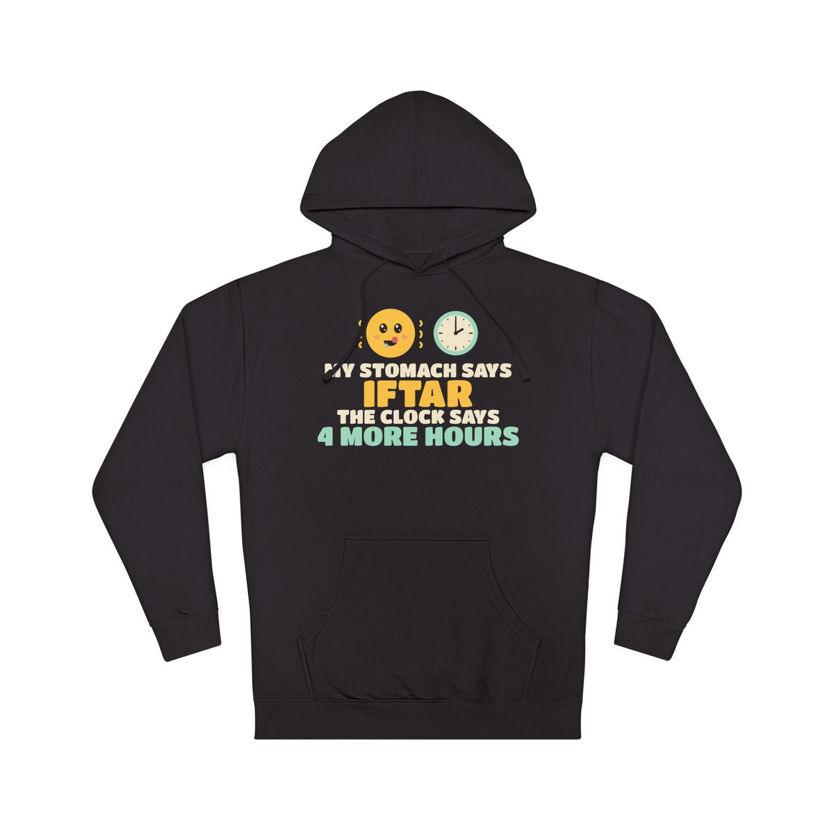 My Stomach Says Iftar Hoodie | Ramadan My Stomach Says Iftar Funny Fasting Clock Hungry | AdabStars Islamic Apparel