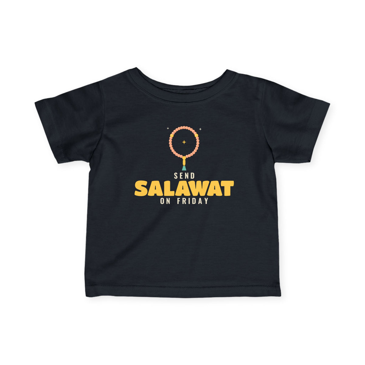 Send Salawat on Friday Islamic Baby T-Shirt in Black – AdabStars