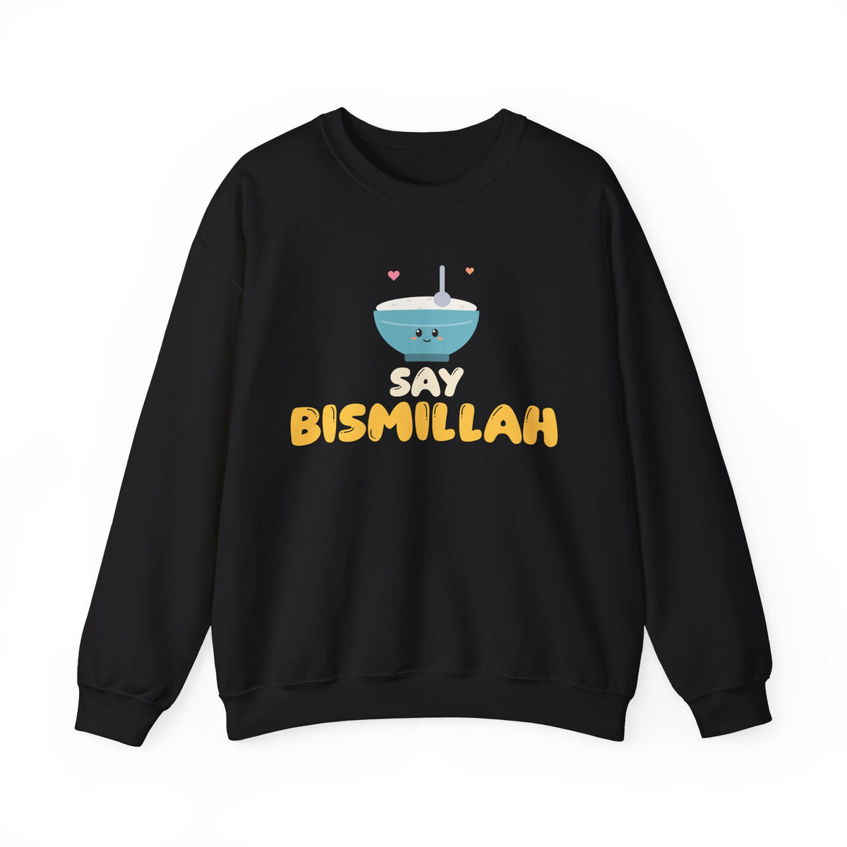 Say Bismillah Islamic Crewneck Sweatshirt in Black – AdabStars