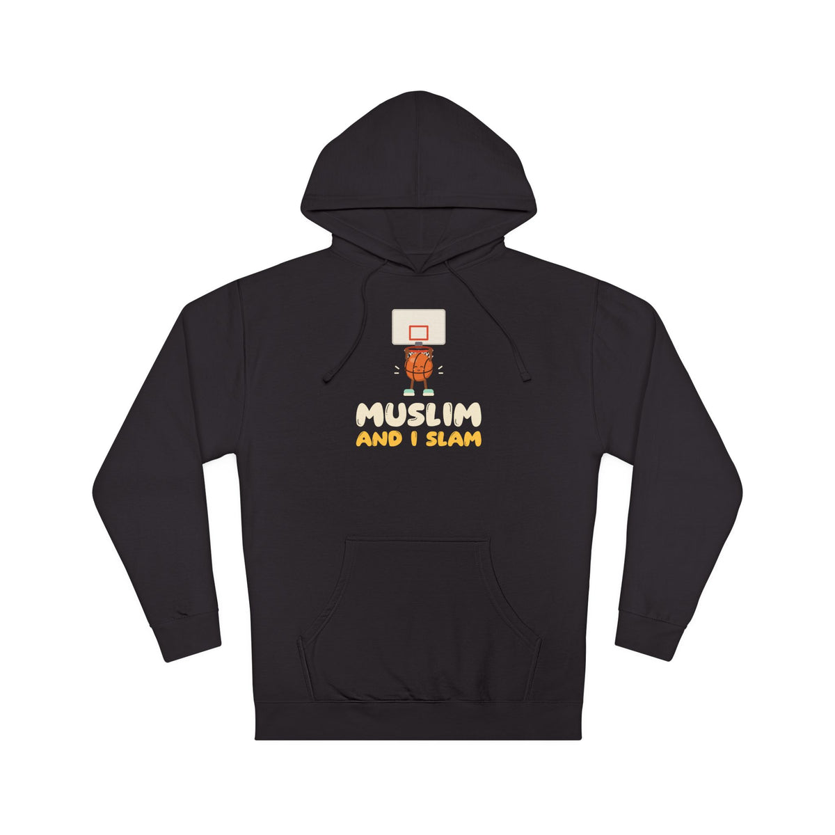 Muslim And I Slam Muslim Hoodie | Kids Basketball Rhyme Dunking Ball Pun | AdabStars Islamic Kids Apparel
