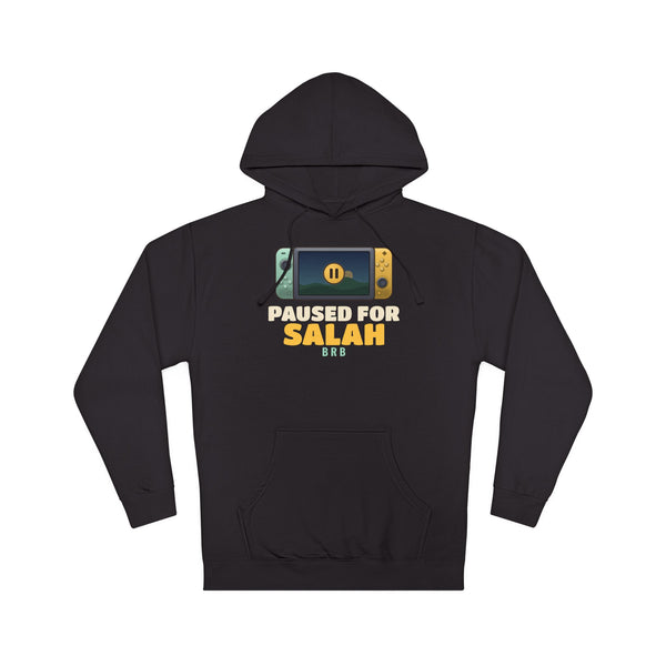 Paused for Salah Handheld Islamic Hoodie in Black – AdabStars