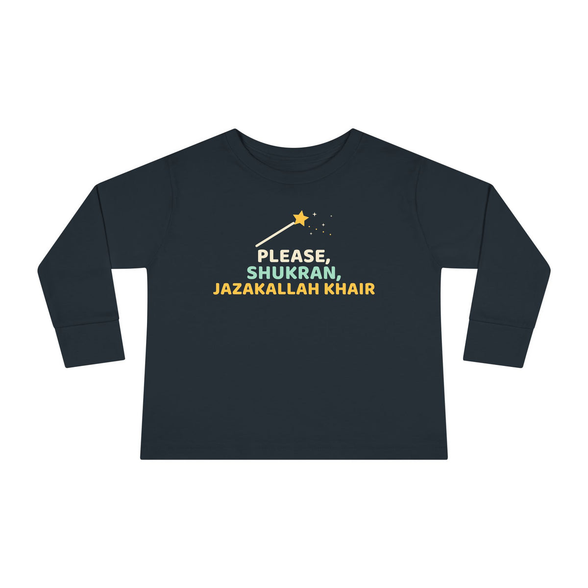 Magic Words Islamic Toddler Toddler Long Sleeve Shirt in Black – AdabStars