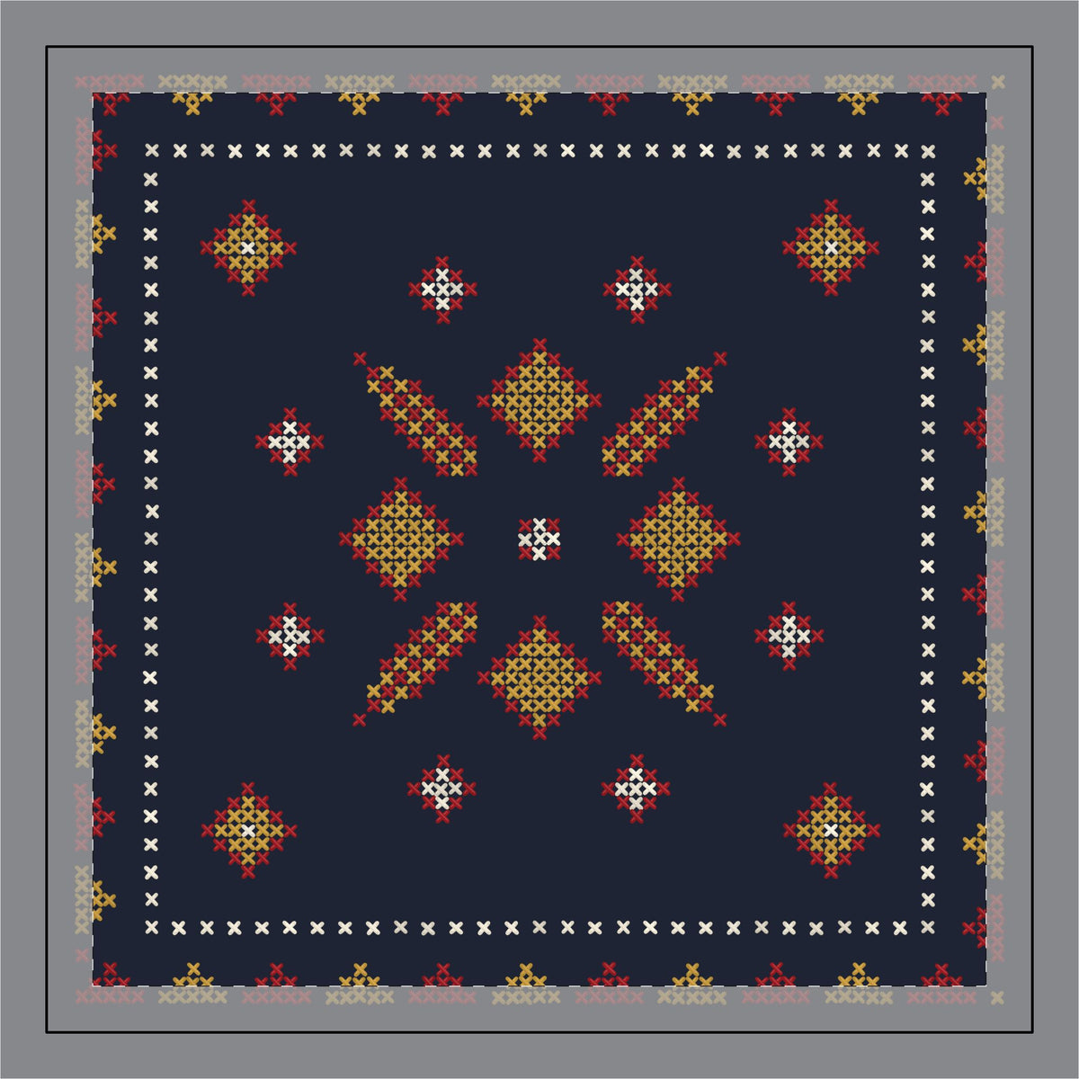 Tatreez Chest Star and Back Panel Islamic Throw Pillow, printed on both sides – AdabStars