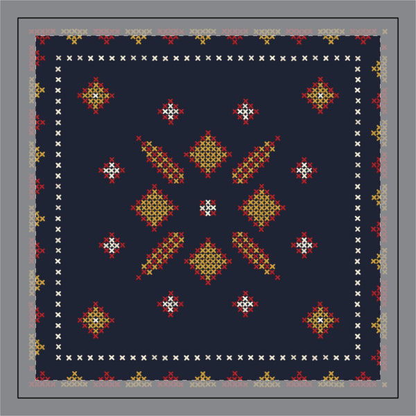 Tatreez Chest Star and Back Panel Islamic Throw Pillow, printed on both sides – AdabStars