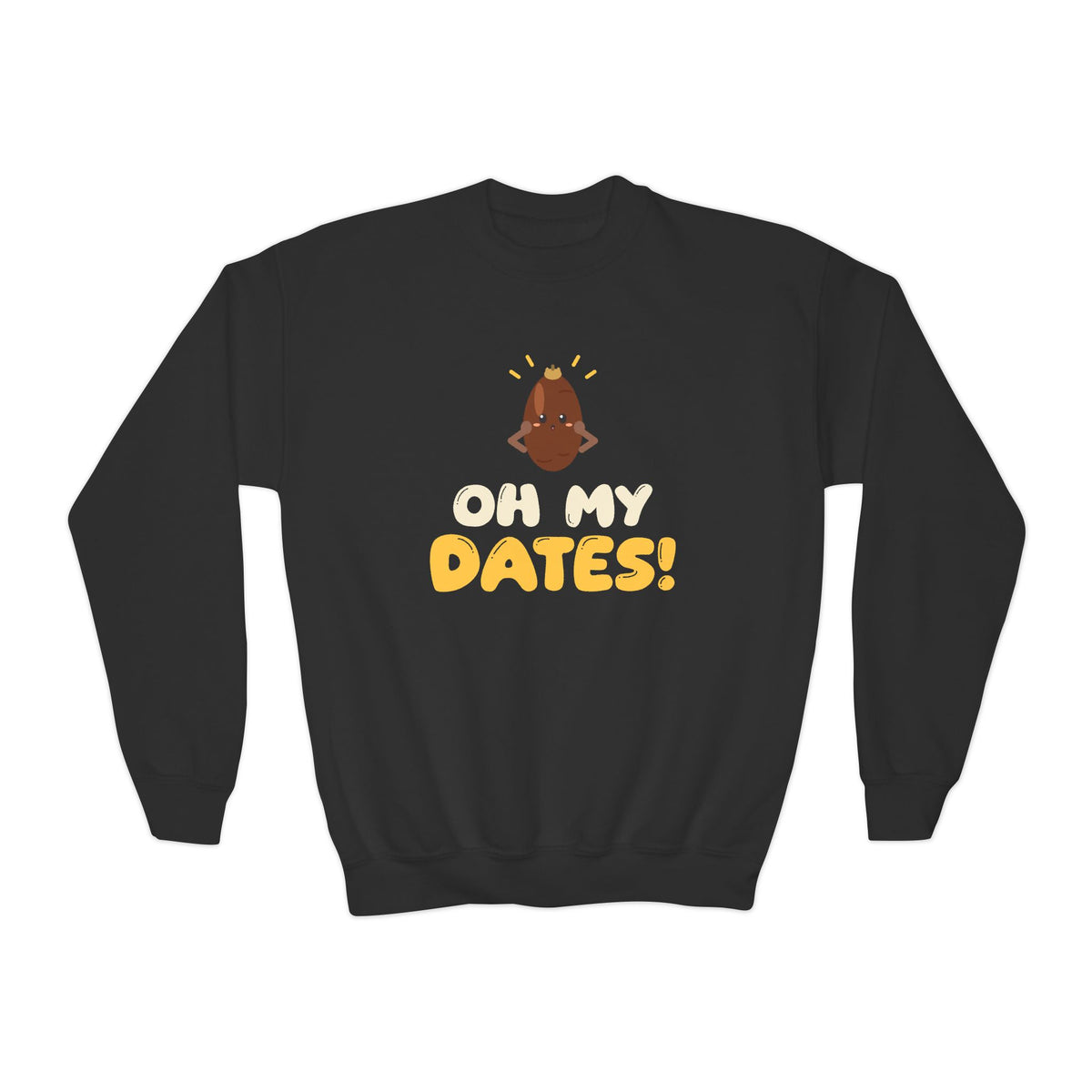 Oh My Dates Ramadan Kids Sweatshirt | Ramadan Iftar Kids Surprised Date Fruit Pun | AdabStars Islamic Kids Apparel