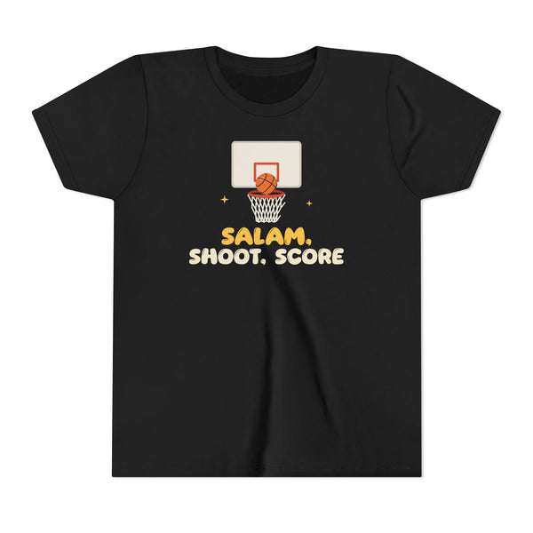 Salam, Shoot, Score Kids T-Shirt in Black – AdabStars