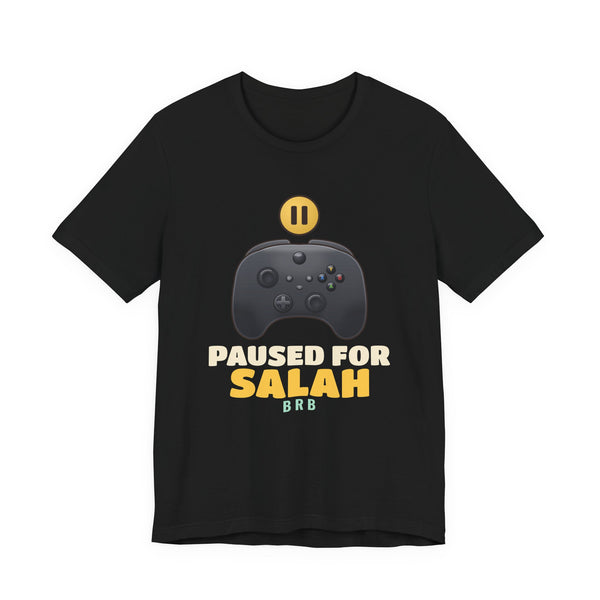 Paused for Salah Black Controller Islamic Unisex T-Shirt in Black – AdabStars