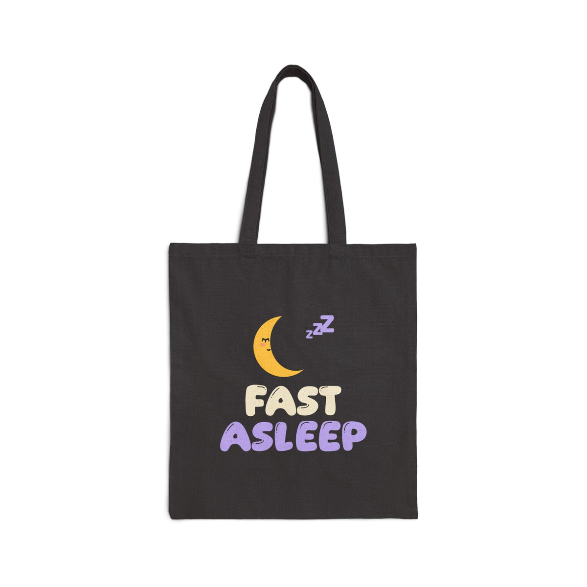 Fast Asleep Canvas Tote Bag in Black, one-sided print – AdabStars