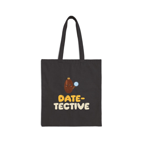 Date Tective Canvas Tote Bag in Black, one-sided print – AdabStars