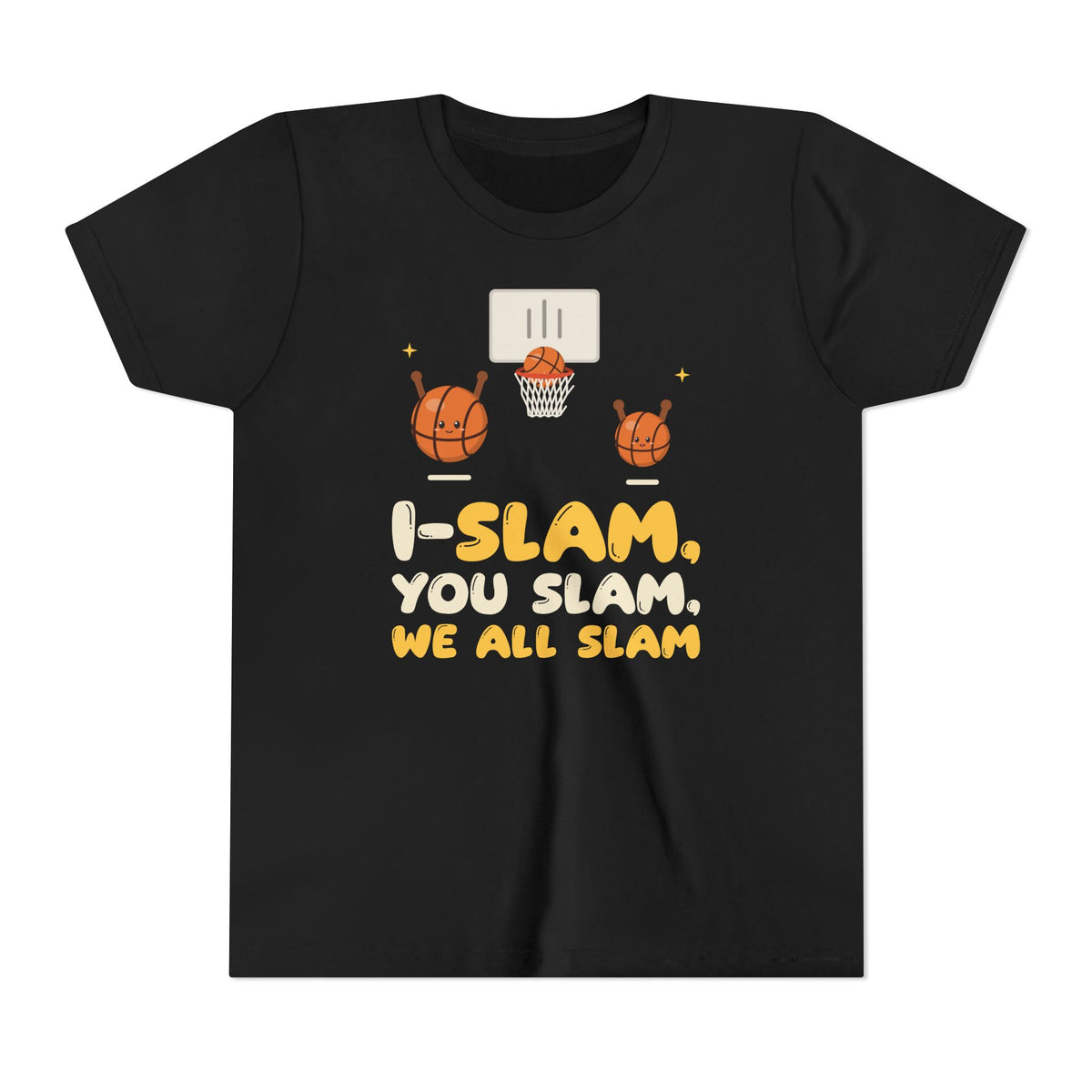 I-Slam, You Slam, We All Slam Muslim Kids Tee | Muslim Family Basketball I-Slam Matching Siblings Pun Set | AdabStars Islamic Apparel
