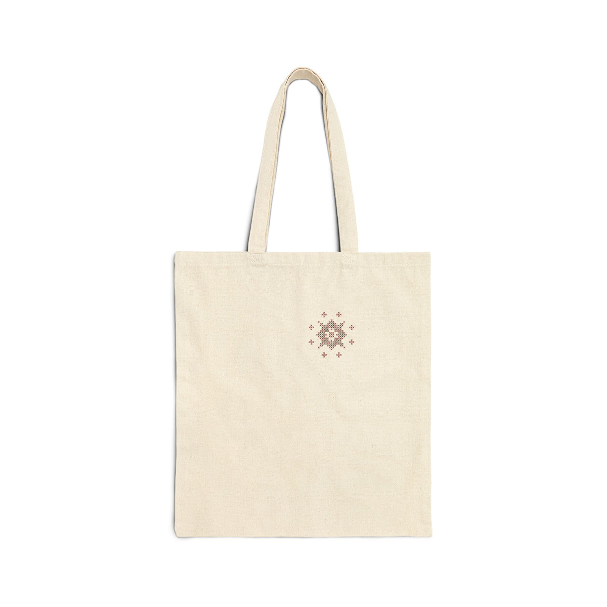 Tatreez Chest Star and Back Panel Islamic Canvas Tote Bag in Natural, one-sided print – AdabStars