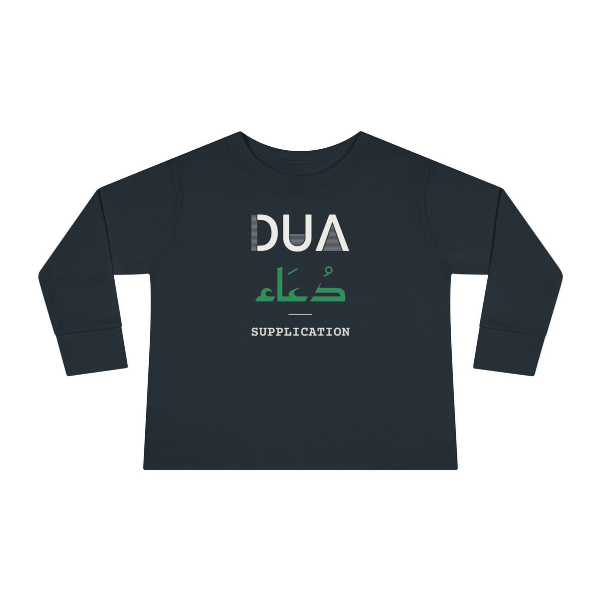 Dua Dual Language with English Meaning Islamic Toddler Toddler Long Sleeve Shirt in Black – AdabStars