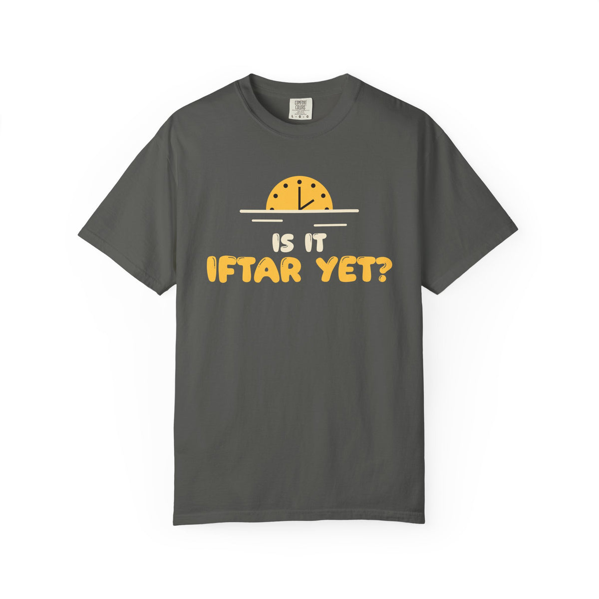Is It Iftar Yet? Ramadan Heavyweight Tee | Ramadan Kids Sunset Countdown Fasting | AdabStars Islamic Apparel