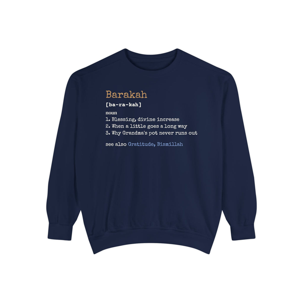 Barakah Definition Ramadan Sweatshirt | Islamic Meaning Blessing Increase Muslim | AdabStars Islamic Apparel